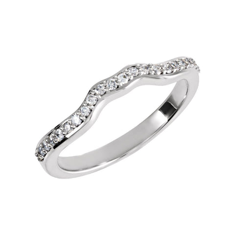14k White Gold 1/5 CTW Diamond Band, Size 7