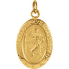 14K Yellow Gold 15X11mm Oval St. Christopher Medal