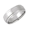 14k White Gold 7.5mm Flat Edge Comfort-Fit Wedding Band for Men, Size 13