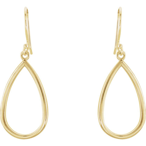 14k Yellow Gold Pear Shaped Earrings