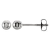 14K White Gold 3mm Round Ball Earrings With Screw Post