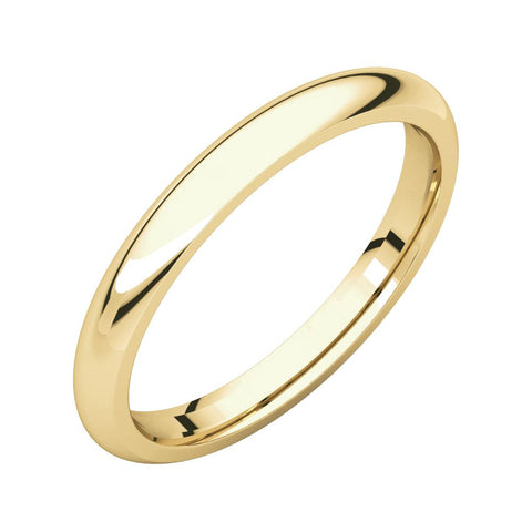 14k Yellow Gold 2.5mm Comfort Fit Band, Size 8