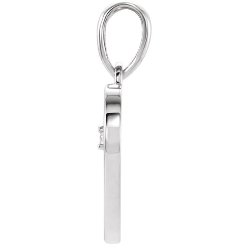 14k White Gold .025 CTW Diamond Heart Pendant