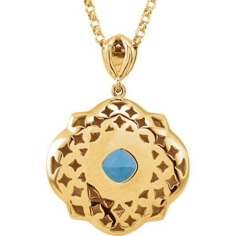 14k Yellow Gold 12x12mm Sculptural-Inspired 18" Necklace