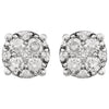 14k White Gold 1/3 CTW Diamond Cluster Friction Post Earrings