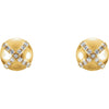 14k Yellow Gold 1/8 CTW Diamond Earrings