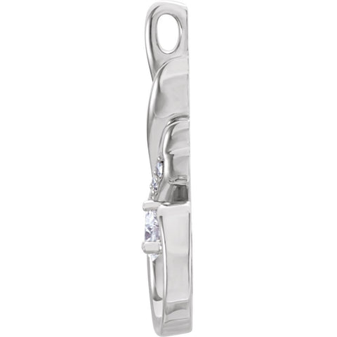 14k White Gold 1/8 CTW Diamond Pendant