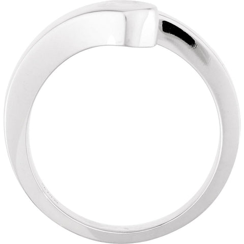 14k White Gold Bypass Ring, Size 6