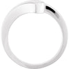 14k White Gold Bypass Ring, Size 6