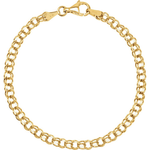 3.75 mm Solid baby Charm Bracelet in 14k Yellow Gold ( 7-Inch )