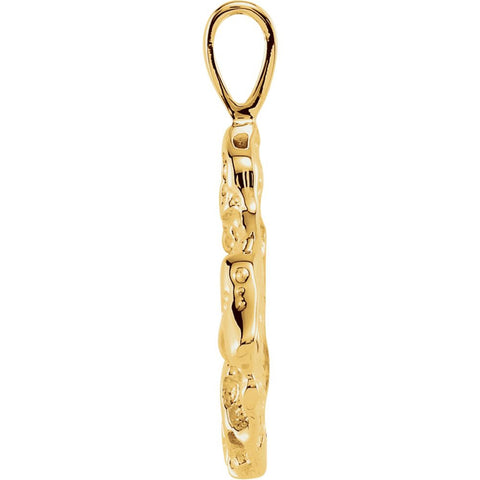 14k Yellow Gold Nugget Pendant