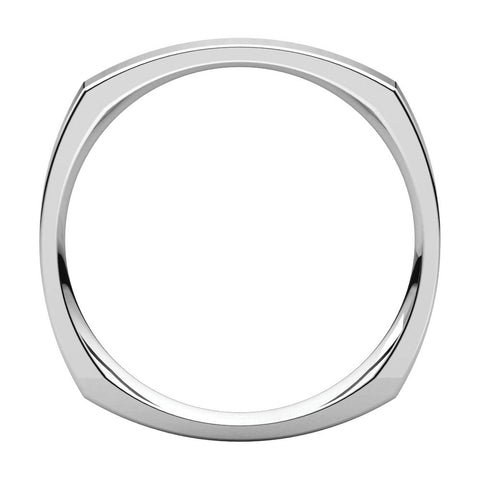 14k White Gold 2.5mm Square Comfort Fit Band, Size 8