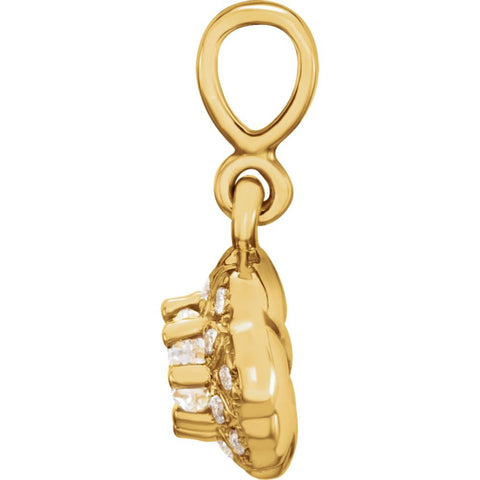 14k Yellow Gold 1/3 CTW Diamond Halo-Style Pendant