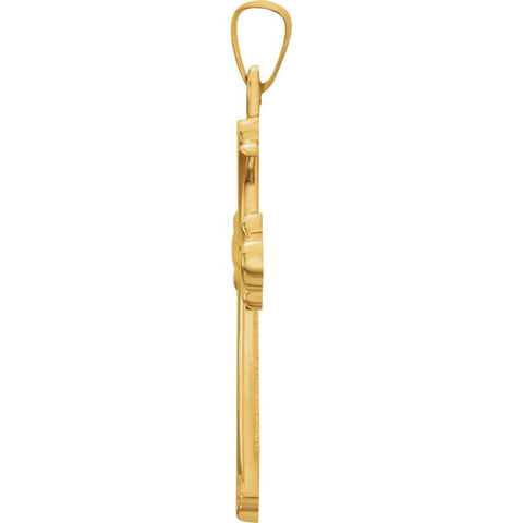14k Yellow Gold 33.8x17.7mm Cross Pendant