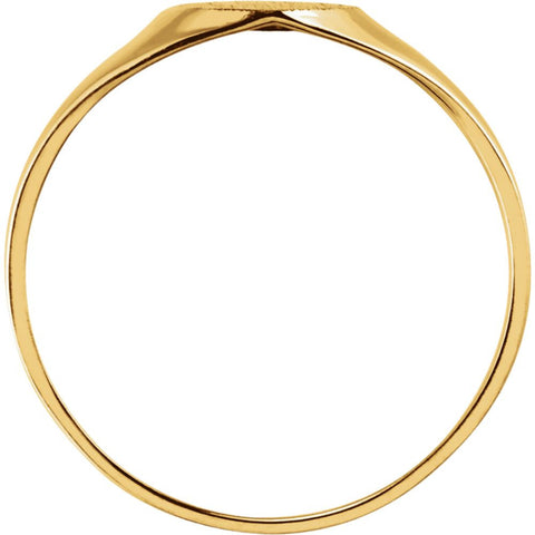 14k Yellow Gold Heart Signet Ring, Size 3