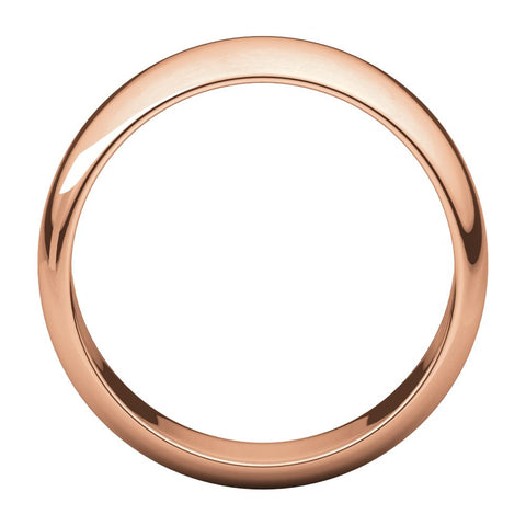 14k Rose Gold 7mm Half Round Band, Size 8