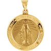 22.25 mm Hollow Round Miraculous Medal in 14K Yellow Gold