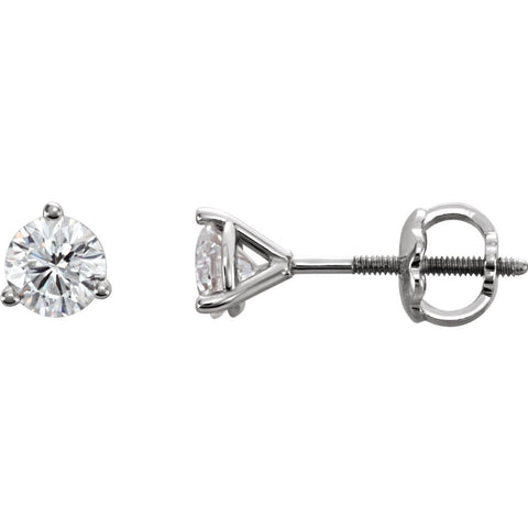 14k White Gold 1/2 CTW Riente Diamond Earrings