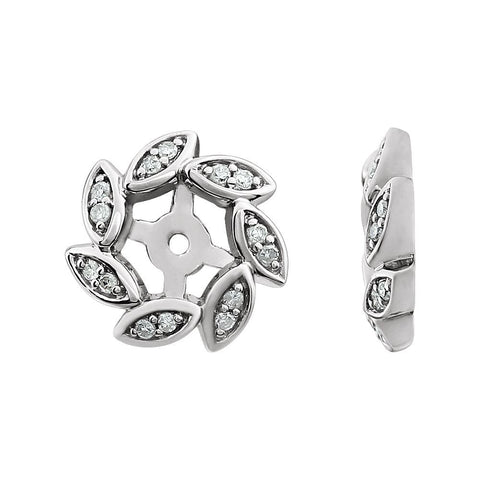 14k White Gold 1/10 CTW Diamond Earring Jackets