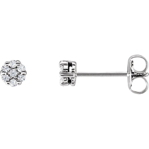 14k White Gold 1/10 CTW Diamond Earrings