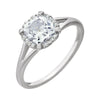 14k White Gold Created White Sapphire & 0.05 ctw. Diamond Ring, Size 7