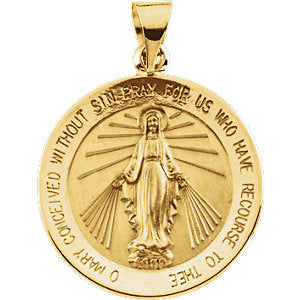 18k Yellow Gold 21.75mm Miraculous Medal