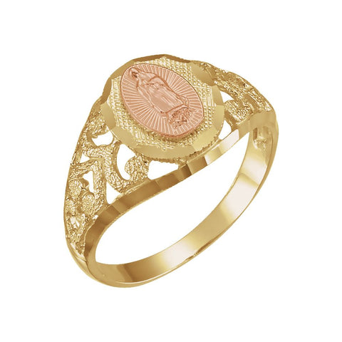 Two-Tone Our Lady of Guadalupe Ring , Size 7