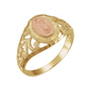 Two-Tone Our Lady of Guadalupe Ring in 14k Yellow and Rose Gold ( Size 6 )