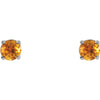 Sterling Silver Imitation Citrine Youth Earrings