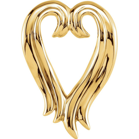 Heart Shape Pendant Enhancer in 14k Yellow Gold