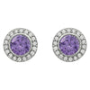 Sterling Silver Purple Cubic Zirconia Earrings