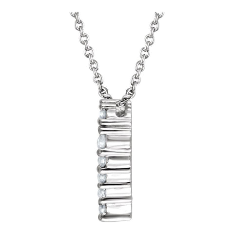 14k White Gold 1/4 CTW Diamond Heart 18" Necklace