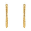 14k Yellow Gold Diamond Cut Hoop Earrings