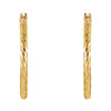 14k Yellow Gold Diamond Cut Hoop Earrings