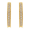 14k Yellow Gold 1/5 CTW Diamond Milgrain Hoop Earrings