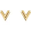 14k Yellow Gold Double "V" Earrings