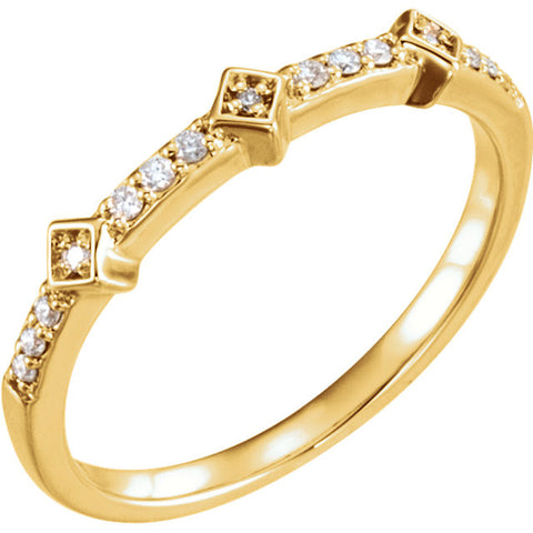 14k Yellow Gold 1/10 CTW Diamond Stackable Ring