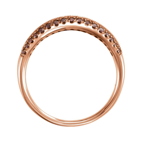 14k Rose Gold Knife-Edge Anniversary Band, Size 7