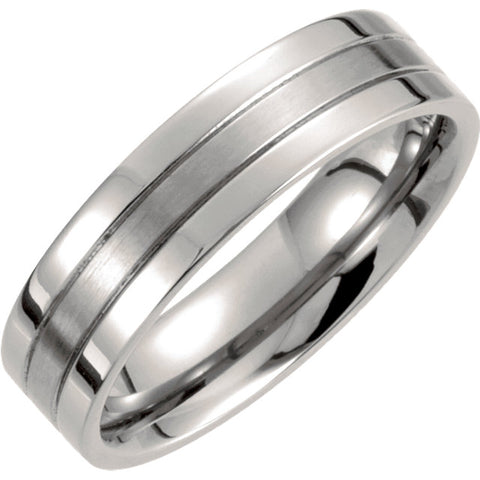 Titanium 6mm Grooved Band Size 12.5