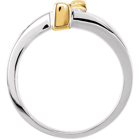 14K Two-Tone Bypass Ring, Size 6