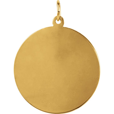14k Yellow Gold 25.25mm Round St. Florian Medal