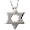 14k White Gold Petite Star of David 1/6 CTW Diamond 16" Necklace