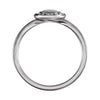 14k White Gold Opal & .08 CTW Diamond Ring , Size 7