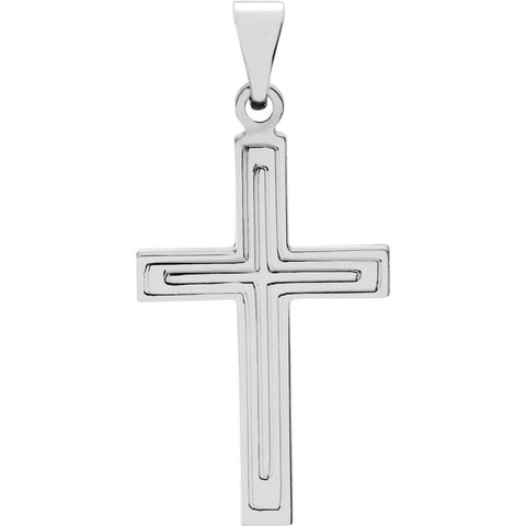 14k White Gold 18x12mm Cross Pendant