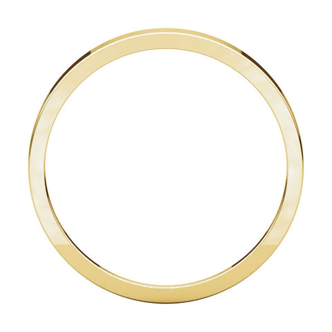 14k Yellow Gold 2.5mm Flat Tapered Band, Size 6