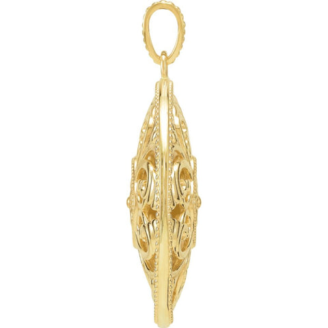 14k Yellow Gold Filigree Pendant
