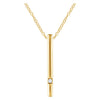 14k Yellow Gold 0.015 ctw. Diamond Bar 16-18-inch Necklace