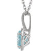 Sterling Silver 7mm Aquamarine & .015 CTW Diamond 18" Necklace