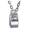 Sterling Silver Emerald Bezel 18" Necklace
