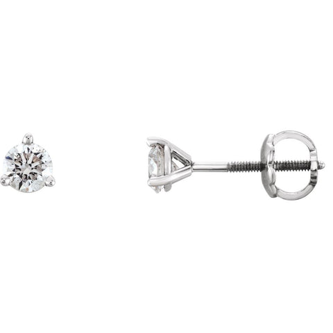 14k White Gold 1/3 CTW Diamond Earrings